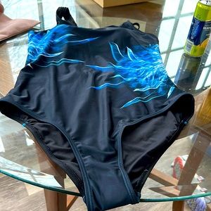 Amazon one piece navy bathing suit size Large